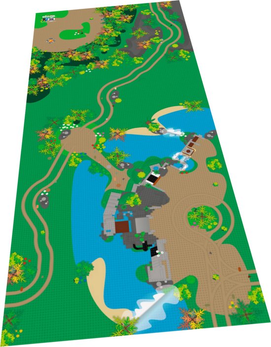 BrickMaps 32437003 - Knight - Open Castle Siege - Wegplaat speelmat voor LEGO - Formaat gelijk aan 3x7 LEGO bouwplaat van BrickMaps