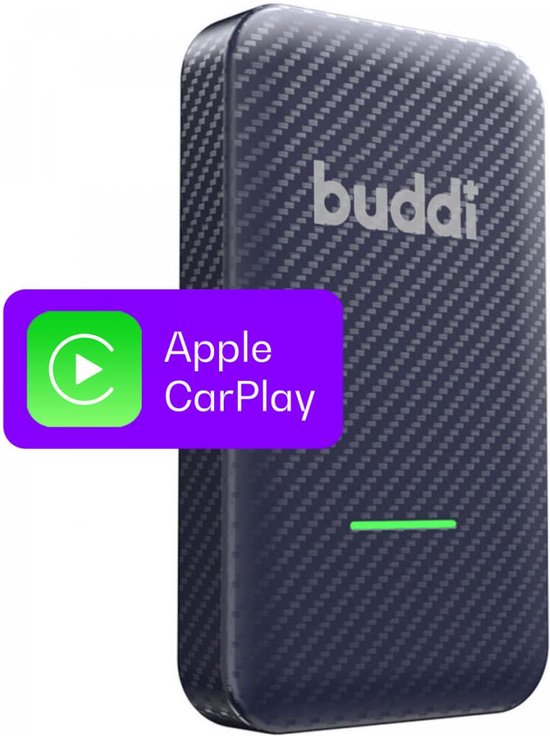 Buddi Play Bluetooth Adapter voor Apple CarPlay - Draadloze Carplay Dongle - Draadloze Ontvanger voor Apple Carplay - Carplay Dongel Auto - USB-A en USB-C - Voor iPhone - Getest door iCreate - Blauw van Buddi