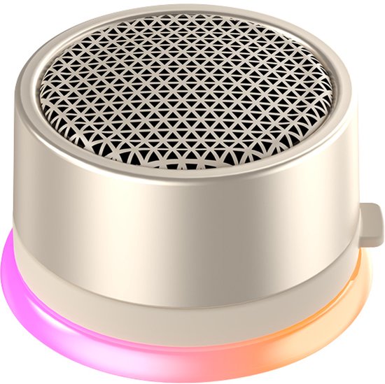 Caankei Draadloze Bluetooth Mini Speaker - Speaker met RGB licht - IPX5 Waterdicht - met Magneet - Koppelbaar Voor Stereogeluid TWS - Goud