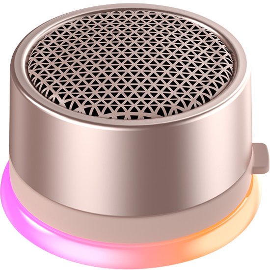 Caankei Draadloze Bluetooth Mini Speaker - Speaker met RGB licht - IPX5 Waterdicht - met Magneet - Koppelbaar Voor Stereogeluid TWS - Roze van Merkloos