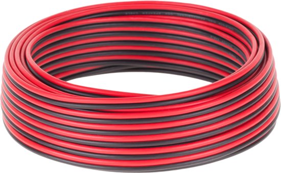 Cabletech - Luidsprekerkabel - CCA 0.75mm - 10M - Zwart/Rood van Merkloos