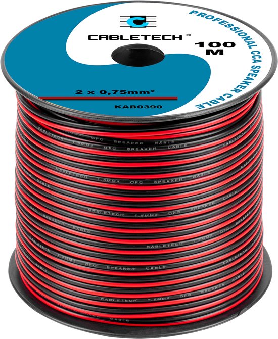 Cabletech - Luidsprekerring - 2x 0.75mm - 100m van Merkloos