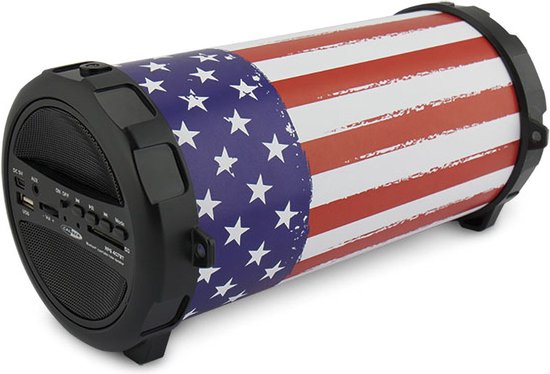 Caliber Bluetooth Speaker - Amerikaanse vlag - muziek box met Bluetooth, USB, SD en AUX 8 Uur Speeltijd (HPG407BT-USA) van Caliber