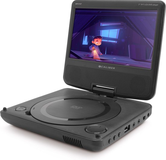 Caliber Draagbare DVD Speler Auto - 7 Inch - Draagbare DVD Speler - Inclusief hoofdsteun houder - Draaibaar Scherm met USB en Accu - Zwart (MPD107)