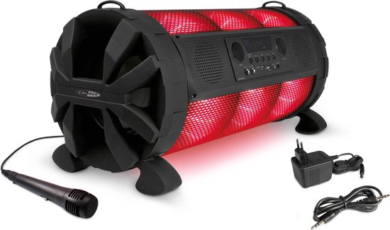 Caliber Partybox - Party Speaker met Microfoon - Karaoke - Disco - 200 Watt - Feestverlichting - 8 Uur Speeltijd (HPG619BTL) van Caliber