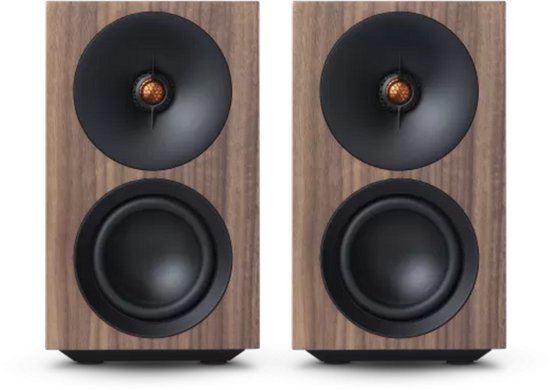 Cambridge Audio L/R S Actieve Boekenplankspeaker - Walnoot (Paar)