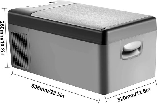 Carlovo Mini Koelkast - Mini Auto Koelkast - Koelbox - Drankkoeler - Draagbare Compressor Koeler - Koelbox Voor Kamperen - 20L - 12/24V DC - 110-240V - Grijs van Tristar