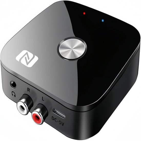 carmdering - Bluetooth 5.3 audio-NFC Bluetooth 5.3 Ontvanger - Draadloze Audio Adapter - Stereo Receiver - Snelle NFC Koppeling - Dual Device Connectie - Duurzaam Plastic - Compact Design - Hi-Fi Muziekstreaming - 1 Stuk