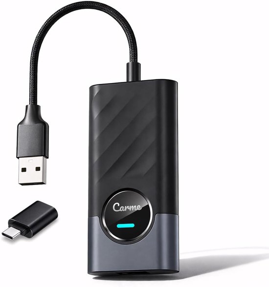 CarMe 2-in-1 CarPlay Dongle PLUS - Met Extra Apps - Ondersteunt Youtube & Netflix - Draadloos CarPlay & Android Auto - ShopVlot van CarMe