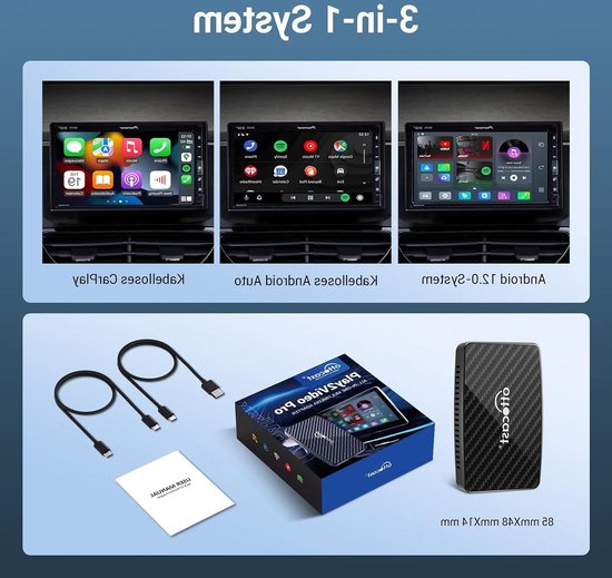 CarPlay-adapter draadloos voor Android Auto - ondersteuning Netflix en YouTube - U-disk multimedia-videobox AI-Box - USB-dongle in de fabriek - Draadloos. Carplay Dongle van Carlinkit