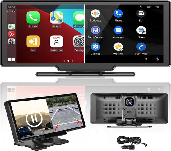 CarPlay Scherm met Dashcam & Android Auto - Gratis 64GB Sd-kaart van CarPlay
