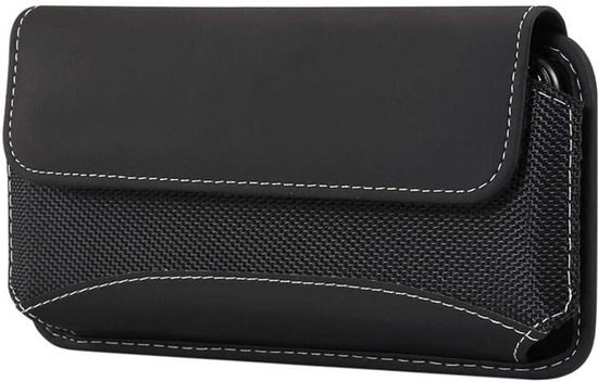 Case Cover Horizontaal Nieuw Leder & Nylon voor Gionee M15 (2021) - Zwart
