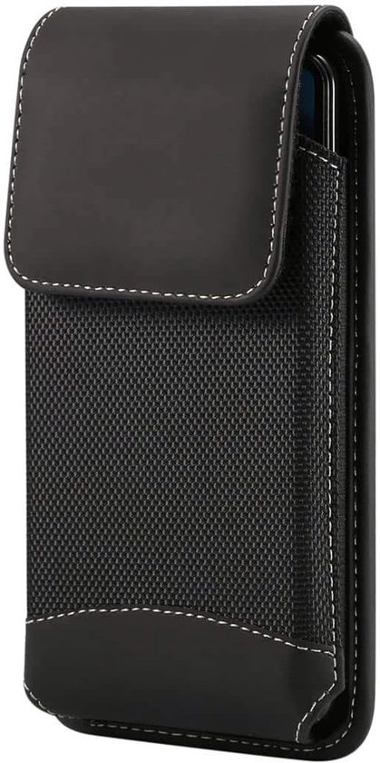 Case Cover Vertical Leather and Nylon voor Lenovo K13 (2021) - Black
