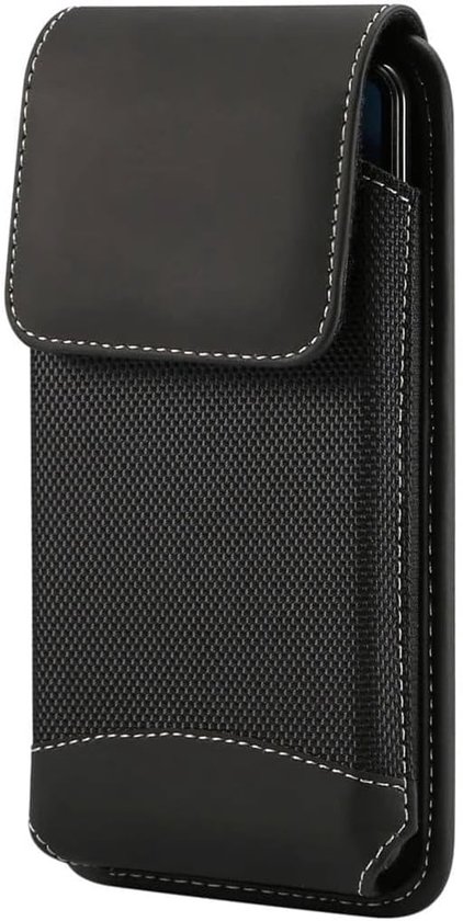 Case Cover Vertical Leather and Nylon voor Lenovo K15 Plus (2022) - Black