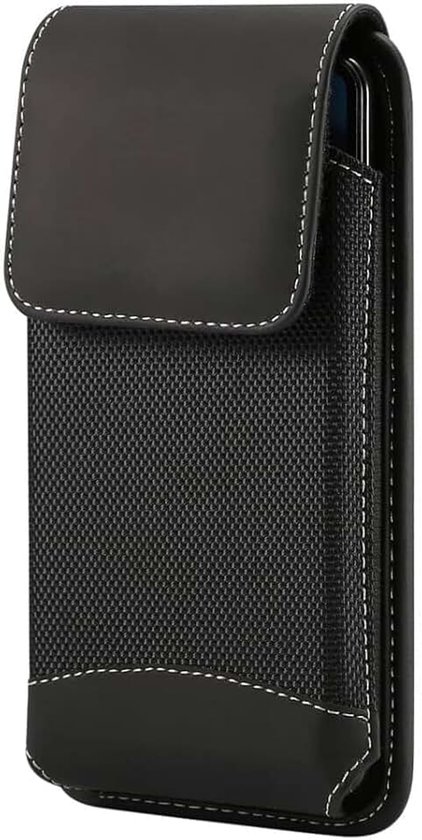 Case Cover Vertical Leather and Nylon voor Motorola Edge 60 Stylus (2025) - Black