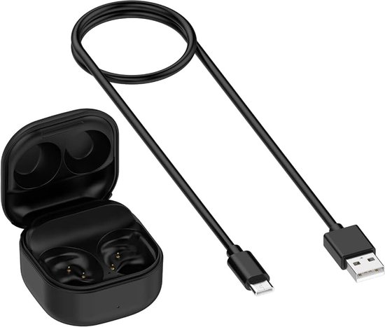 Case Vervanging voor Samsung Galaxy Buds FE SM-R400 Hoofdtelefoon Opladen Dock Charger Cradle, Zwart GEEN Oordopjes