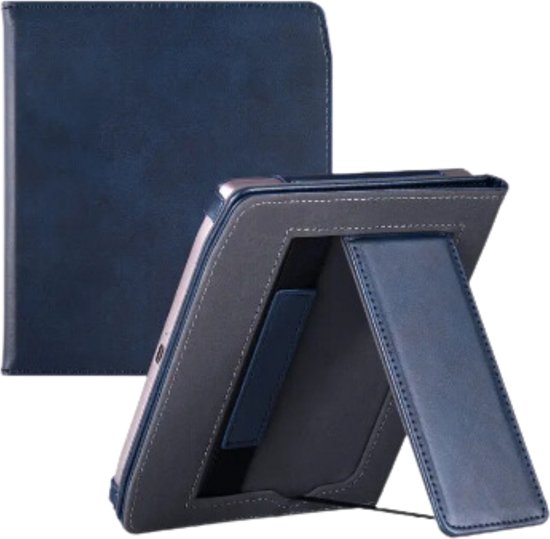 Case2go - E-reader hoes geschikt voor Pocketbook Era - Sleepcover - Auto/Wake functie - Met handstrap - Donker Blauw van Case2go