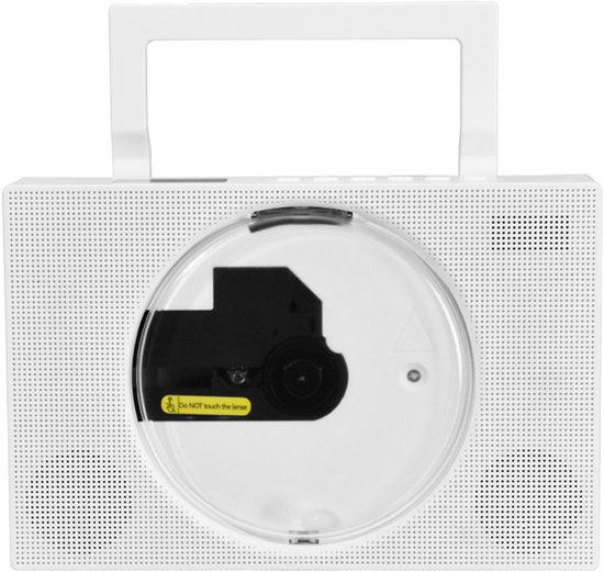 CD speler-Draagbare Verticale CD Speler met Bluetooth - Externe DVD Brander-Wandmontage & Desktop Design - 0-180° Verstelbare Standaard -Wit