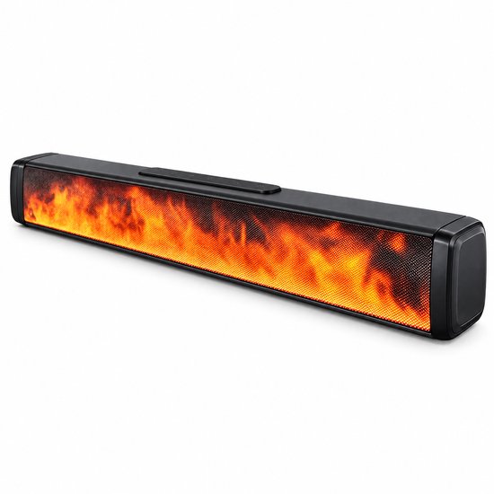 Cheqo® Bluetooth Speaker - Party Speaker - Speaker met Verlichting - Draadloze Speaker - Draagbare Speaker - RGB Speaker - Muziek Box - Bluetooth Soundbar - Oplaadbare Speaker - Speaker met Vlammeneffect - Soundbar voor TV - PC Speaker