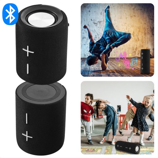 Cheqo® Magnetische Dual Bluetooth Speaker - Draadloze Speaker - Draadloos & Compact - Krachtig Geluid - Zwart van Merkloos