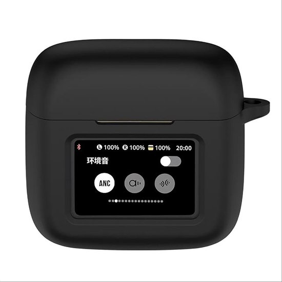 Cilicone hoes, compatibel met JBL Tour Pro 3, ultradun, zachte hoes, slim fit, anti-vingerafdruk, niet gemakkelijk vuil - zwart
