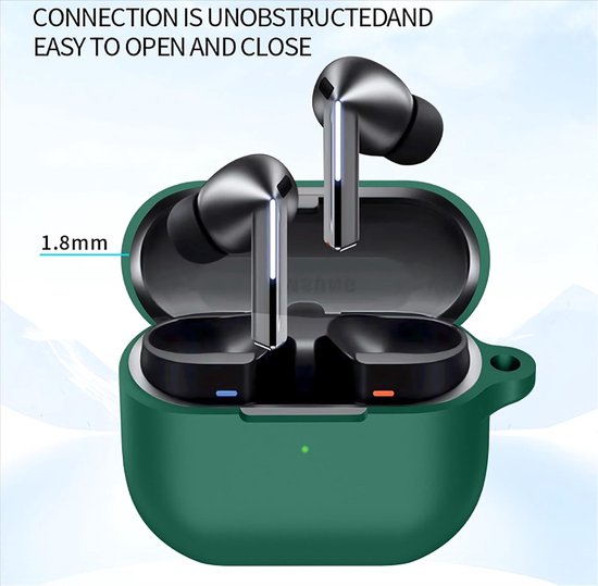 Cilicone hoes compatibel met Samsung Galaxy Buds 3/3 Pro, ultradunne zachte hoes, slim fit, anti-val, niet gemakkelijk vuil - marineblauw
