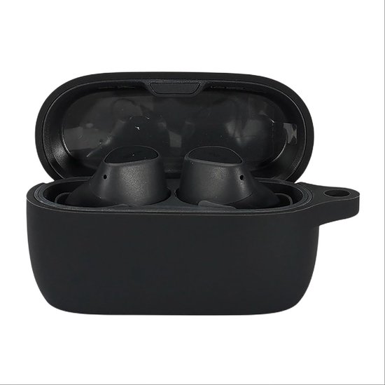 Cilicone hoes voor Jabra Elite 3, ultradunne zachte hoes, slim fit, anti-val, niet gemakkelijk te vuil - zwart