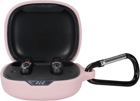 Cilicone hoes voor JBL Wave 300TWS, ultradunne zachte hoes, slim fit, valbestendig, niet gemakkelijk vuil - roze