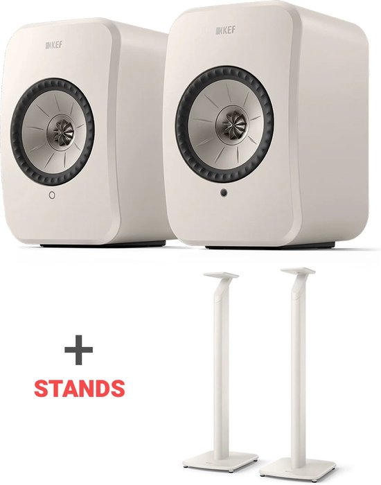 Combi Deal LSX II LT+ S1 Floor Stands + C-Link interspeakerkabel 8 M - Wit van Merkloos