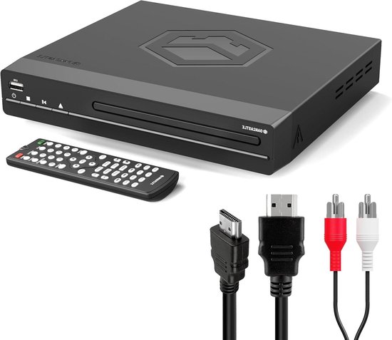 Compacte DVD Speler - Regio Vrije Speler - Films Kijken - Full HD Upscaling - 29.7 cm Breed - Zwart