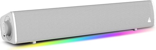 Compacte Soundbar - Gaming Geluid - Film en Games - SuperWide Technologie - 41 cm - Wit