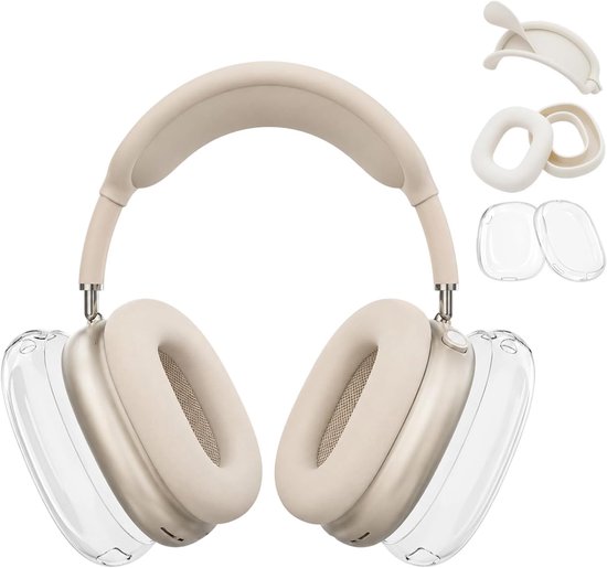 compatibel met AirPods Max 2 en AirPods Max, beschermhoes van siliconen voor hoofdtelefoon, krasbescherming voor AirPods Max oorkussens, sterrenlicht