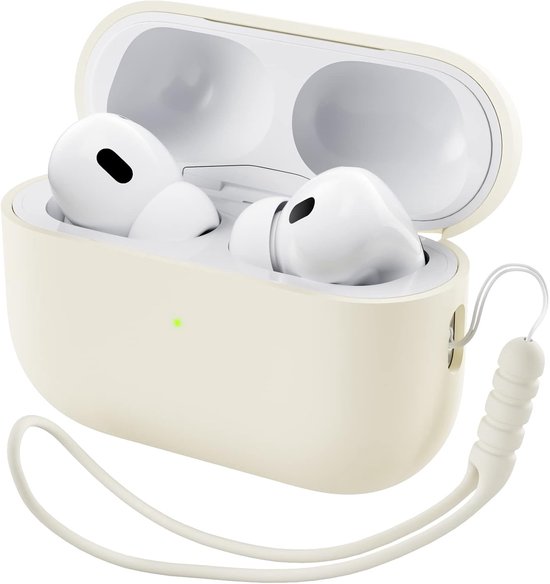 Compatibel met Airpods Pro 2 hoesje (2022), beschermende vloeibare siliconen hoes voor Airpods Pro 2e generatie met sleutelkoord zachte huid voorkant led zichtbaar sterrenlicht