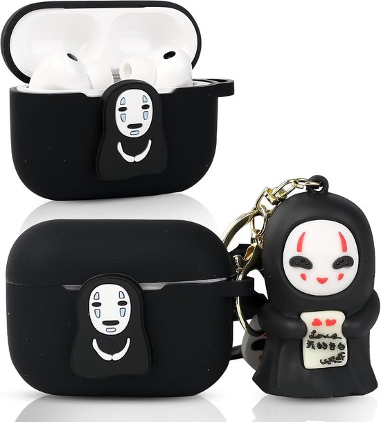 Compatibel met Apple AirPods Pro 3, grappige beschermhoes, schattig en dun, beschermhoes met sleutelring, polssleutelhanger (FLS Man)