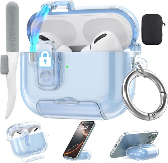 Compatibel met Apple Airpods-Pro-3 Hoesjes, Slot 2025, Dames, Zacht TPU, Transparant Airpods-Pro-3 hoes, Sleutelhanger voor Airpod Pro, 3e generatie, roze