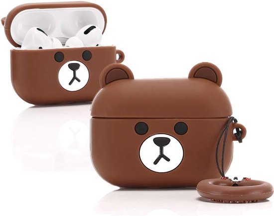 Compatibel met Apple Airpods Pro&Pro 2 Case Beschermende Grappige Schattige Cartoon Slim Candy Cover met Sleutelhanger