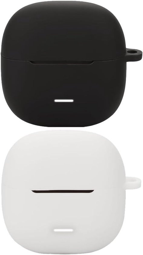 Compatibel met de beschermhoes voor Redmi Buds 6 Lite hoofdtelefoon, ondersteunt draadloos opladen, schokbestendige siliconen hoes voor hoofdtelefoon (zwart-wit)