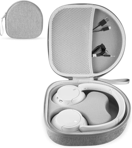 Compatibel met JBL Tune JBL Tune 720 BT 770 NC 760 NC, en Sony WH-CH720N WH-1000XM4 koptelefoon, draadloze bluetooth, reisetui met uitneembaar binnenvak (grijs)
