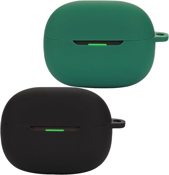 Compatibel met Redmi Buds 5 Pro, [ondersteunt draadloos opladen] [stootvaste beschermhoes] [karabijn] schattige 3D-cartoon-tekening, zwart/groen