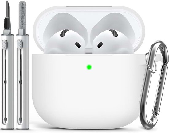 Compatible with AirPods 4 Case - Magnetic Black | Silicone Protective Case Cover for Apple Air Pod 4 (2024/ANC), Magnetic Lid Lock Design, with Cleaning Kit