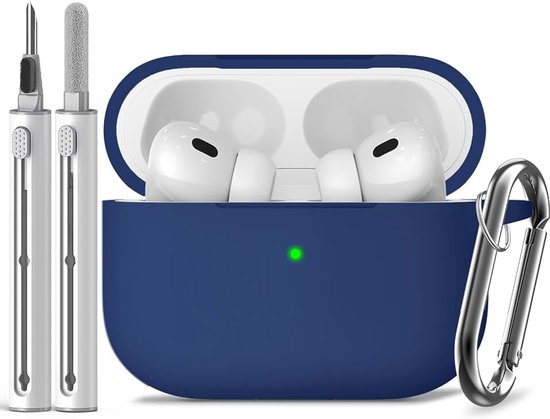 Compatible with AirPods Pro 1st/2nd Case - NavyBlue | Silicone Protective Case Cover for Apple Air Pod Pro (2019/2022/2023), Unisex Design, with Cleaning Kit