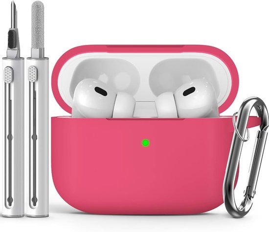 Compatible with AirPods Pro 1st/2nd Case - Rose Pink | Silicone Protective Case Cover for Apple Air Pod Pro (2019/2022/2023), Unisex Design, with Cleaning Kit
