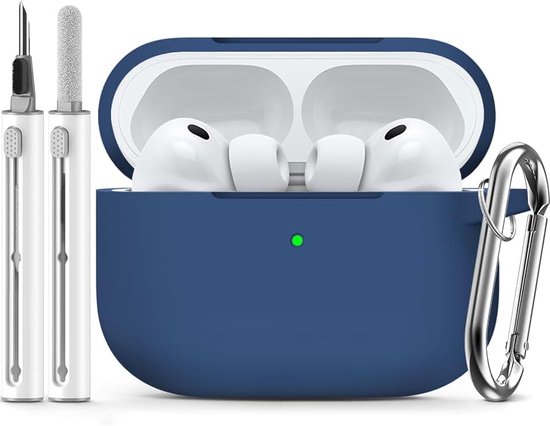 Compatible with AirPods Pro 3 Case - Navy Blue | Silicone Protective Case Cover for Apple Air Pod Pro 3rd (2025), Unisex Design, with Cleaning Kit