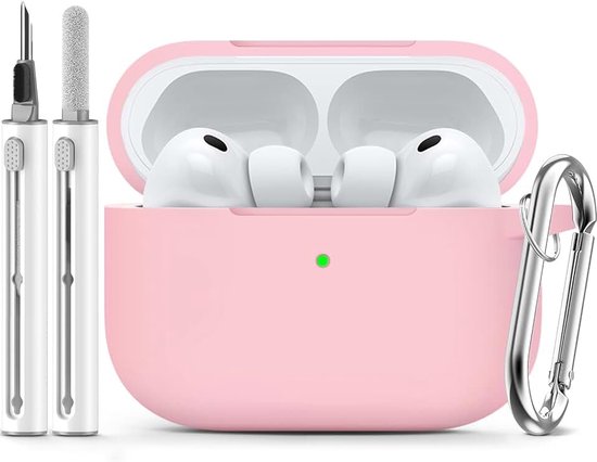 Compatible with AirPods Pro 3 Case - Pink | Silicone Protective Case Cover for Apple Air Pod Pro 3rd (2025), Unisex Design, with Cleaning Kit