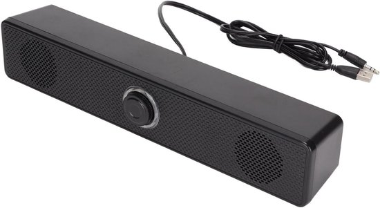 Computer Luidsprekers - Desktop Soundbar - Muziek en Films - Compact Slank Ontwerp - 6W Vermogen - Zwart