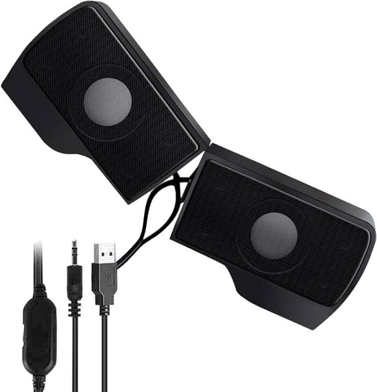 Computer Luidsprekers - Mini Soundbar - Geluid Verbeteren - Clip-on Ontwerp - 2.0 Stereo - Zwart