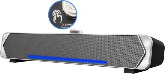 Computer Luidsprekers - Soundbar Bluetooth - Audio Streaming - Draadloos en Bedraad - 38 cm Lengte - Zwart