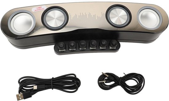 Computer Luidsprekers - Soundbar Bluetooth - Muziek en Films - Gradiënt RGB Verlichting - 37 cm Lengte - Zwart