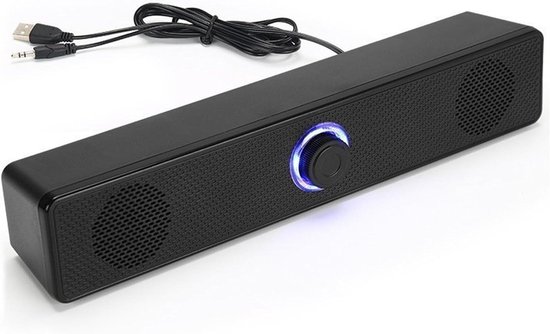 Computer Luidsprekers - Soundbar Mini - Gaming en Film - 4D Stereogeluid - 32 cm - Zwart