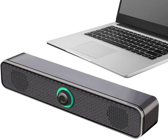 Computer Luidsprekers - Stereo Soundbar - Krachtig Geluid - Aangedreven door USB - 7.5 x 7 x 7.5 cm - Zwart